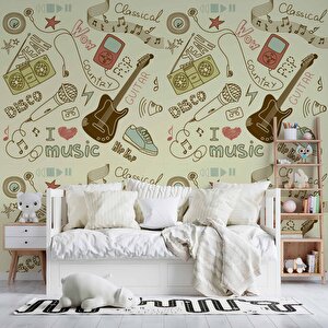 Müzik Çocuk Odası Duvar Kağıdı Baskı - Dkm407048