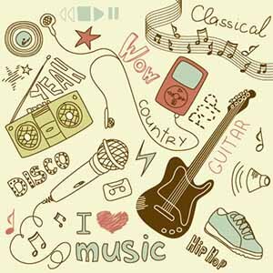 Müzik Çocuk Odası Duvar Kağıdı Baskı - Dkm407111