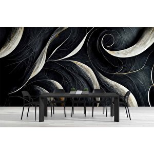 3 Boyutlu Siyah Desenli Duvar Kağıdı - Dkm733001