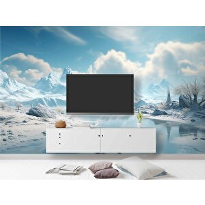 Kutuplar Dağ Manzaralı Duvar Kağıdı - Dkm993001 100x100 cm