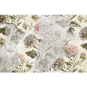 Pembe Gül Ve Duvar Dokusu Desenli Duvar Kağıdı - Dkm462034