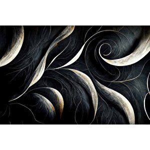 3 Boyutlu Siyah Desenli Duvar Kağıdı - Dkm733033