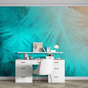 Neon Yaprak Temalı Duvar Kağıdı - Dkm675001