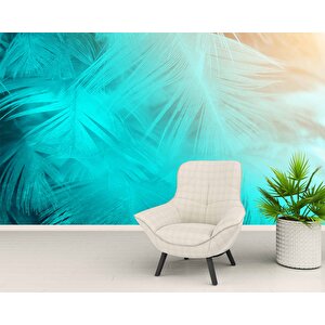 Neon Yaprak Temalı Duvar Kağıdı - Dkm675001