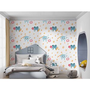 Diş Temalı Çocuk Odası Duvar Kağıdı Baskı - Dkm196093 325x300 cm