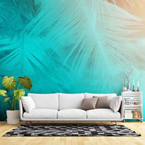 Neon Yaprak Temalı Duvar Kağıdı - Dkm675021 800x200 cm