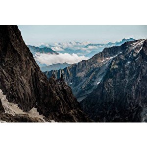 Dağ Ve Gökyüzü Bulut Manzaralı Duvar Kağıdı - Dkm854028