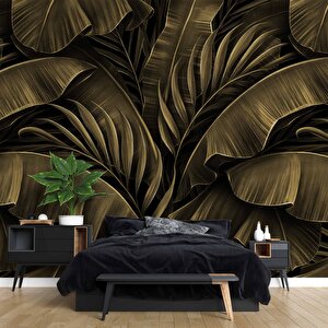 Tropikal Yaprak Temalı Duvar Kağıdı Baskı - Dkm-014_87813 300x200 cm