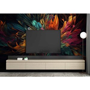 3 Boyutlu Renkli Tüy Temalı Duvar Kağıdı Baskı - Dkm608040 600x240 cm