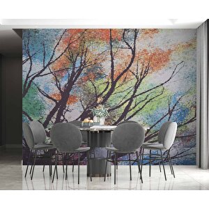 Ağaç Çizimi Desenli Duvar Kağıdı - Dkm859035