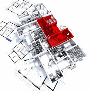 Mimari İnşaat Çizimli Gayrimenkul Emlak Ve Gayrimenkul Duvar Kağıdı Baskı - Dkm324064