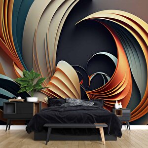 3 Boyutlu Renkli Çizim Desenli Duvar Kağıdı - Dkm721065 100x280 cm