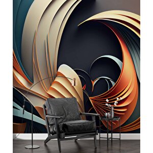 3 Boyutlu Renkli Çizim Desenli Duvar Kağıdı - Dkm721037