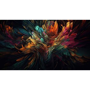 3 Boyutlu Renkli Tüy Temalı Duvar Kağıdı Baskı - Dkm608066