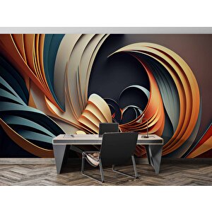 3 Boyutlu Renkli Çizim Desenli Duvar Kağıdı - Dkm721087