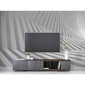 3 Boyutlu Geometrik Derinlik Duvar Kağıdı Baskı - Dkm556013 425x200 cm