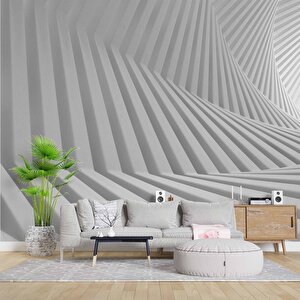 3 Boyutlu Geometrik Derinlik Duvar Kağıdı Baskı - Dkm556116 375x315 cm