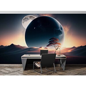 Ay Ve Çöl Manzaralı Duvar Kağıdı - Dkm974051
