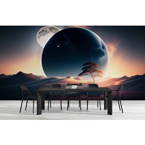 Ay Ve Çöl Manzaralı Duvar Kağıdı - Dkm974051