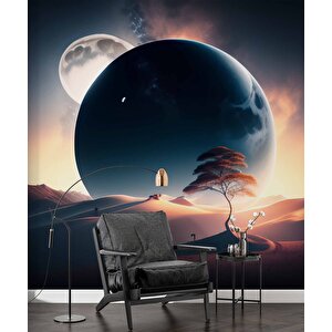 Ay Ve Çöl Manzaralı Duvar Kağıdı - Dkm974051