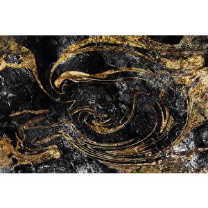 Siyah Altın Mermer Desenli Duvar Kağıdı Baskı - Dkm514074