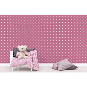 Pembe Noktalı Duvar Kağıdı Baskı - Dkm357079
