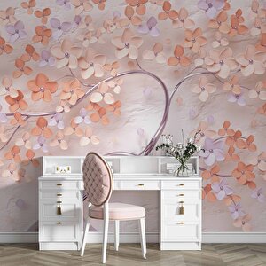 3 Boyutlu Çiçek Ve Ağaç Desenli Duvar Kağıdı Baskı - Dkm-008_8059