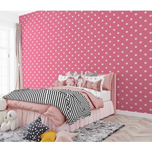 Pembe Noktalı Duvar Kağıdı Baskı - Dkm357005 225x200 cm