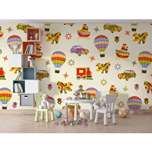 Taşıtlar Çocuk Odası Duvar Kağıdı Baskı - Dkm386052