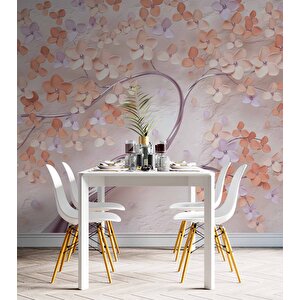 3 Boyutlu Çiçek Ve Ağaç Desenli Duvar Kağıdı Baskı - Dkm-008_93696