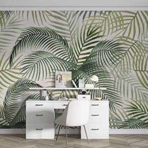 Botanik Bahçe Yaprak Temalı Duvar Kağıdı - Dkm690025