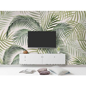 Botanik Bahçe Yaprak Temalı Duvar Kağıdı - Dkm690038 525x240 cm
