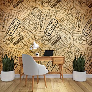 Uçak Bileti Temalı Duvar Kağıdı - Dkm703003