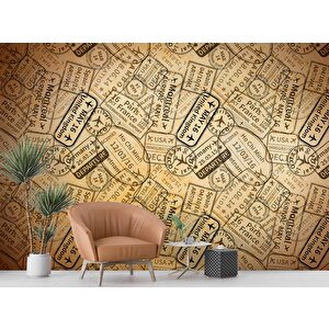 Uçak Bileti Temalı Duvar Kağıdı - Dkm703003