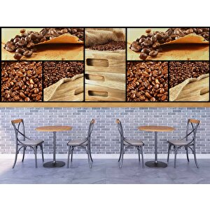 Kahve Çekirdekli Cafe Duvar Kağıdı Baskı - Dkm265100
