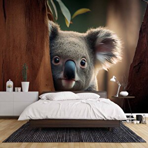 Koala Temalı Duvar Kağıdı - Dkm868106 900x300 cm