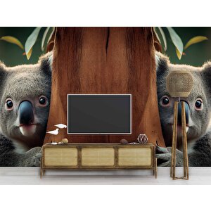 Koala Temalı Duvar Kağıdı - Dkm868106 900x300 cm