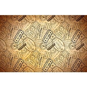 Uçak Bileti Temalı Duvar Kağıdı - Dkm703096