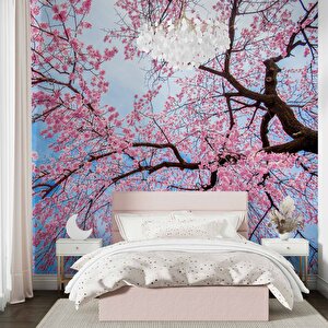 Gökyüzü Ve Pembe Ağaç Manzaralı Duvar Kağıdı - Dkm706087 150x300 cm