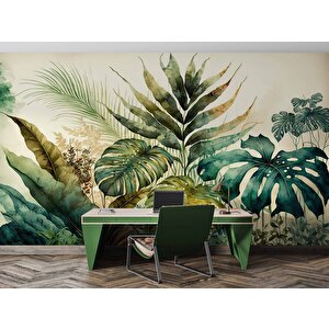 Botanik Bahçesi Çizim Desenli Duvar Kağıdı - Dkm908050