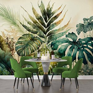 Botanik Bahçesi Çizim Desenli Duvar Kağıdı - Dkm908050