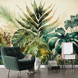 Botanik Bahçesi Çizim Desenli Duvar Kağıdı - Dkm908050