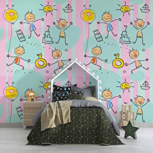 Tatil Çocuk Çocuk Odası Duvar Kağıdı Baskı - Dkm404062