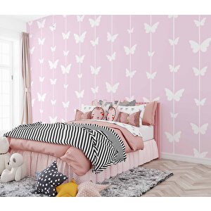 Kelebek Desenli Çocuk Odası Duvar Kağıdı Baskı - Dkm180090 250x300 cm