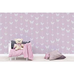 Kelebek Desenli Çocuk Odası Duvar Kağıdı Baskı - Dkm180029