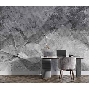Gri Kıvrışık Kağıt Desenli Duvar Kağıdı - Dkm834015