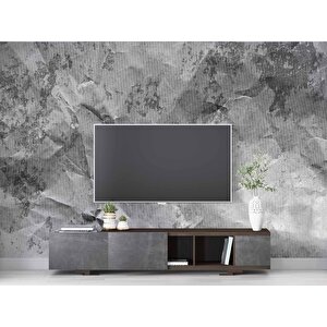 Gri Kıvrışık Kağıt Desenli Duvar Kağıdı - Dkm834045 150x260 cm