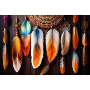 Renkli Sarkan Tüy Temalı Duvar Kağıdı - Dkm591100