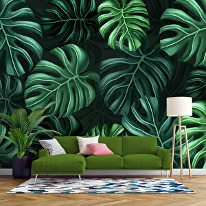Botanik Bahçe Yaprak Duvar Kağıdı Baskı - Dkm543073 350x280 cm