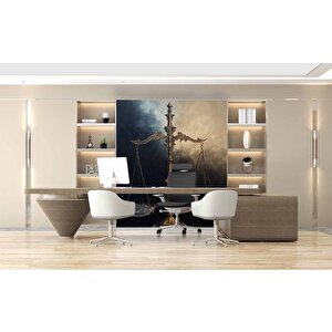 Eşit Terazi Temalı Duvar Kağıdı Baskı - Dkm146020